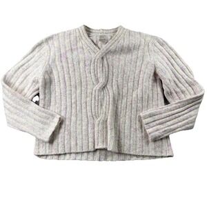 Alps Sweater Womens‎ L Pullover V Neck Pastel Cable Knit Long Sleeve Casual Cozy